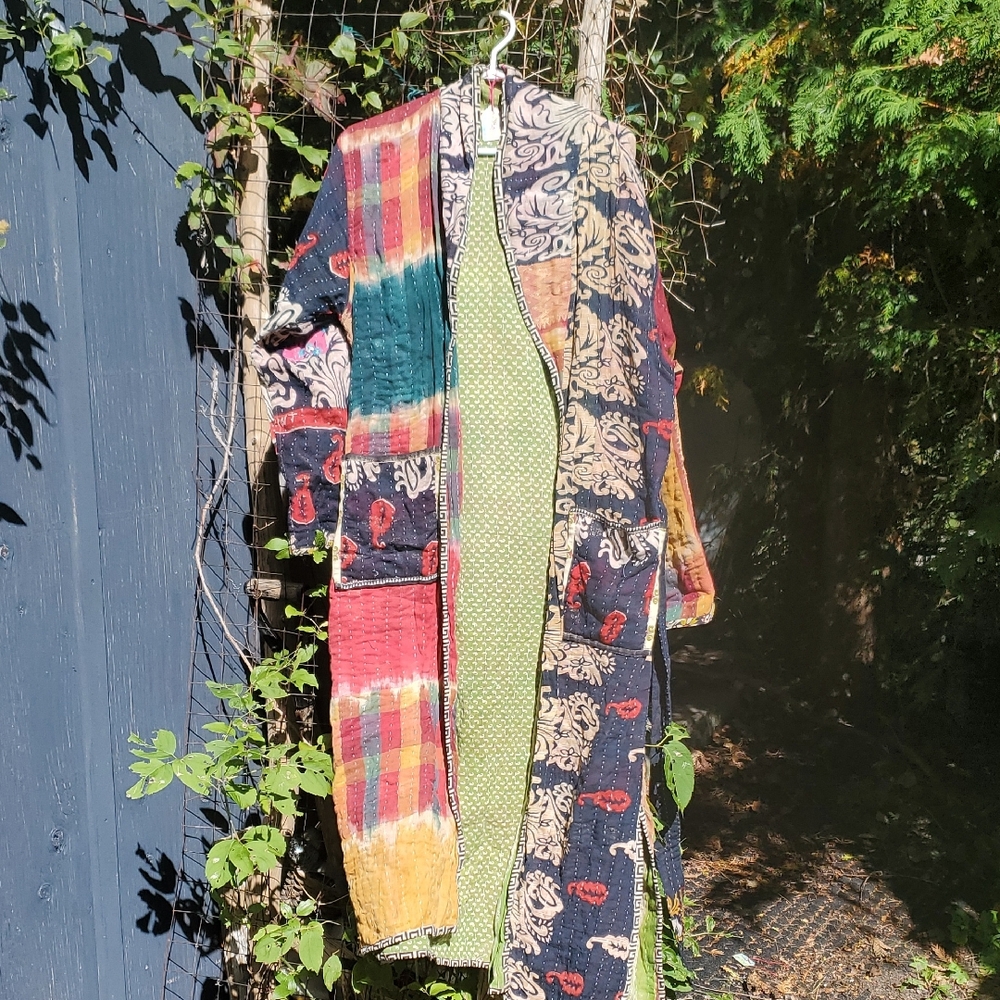 Colorful Patchwork Long Coat